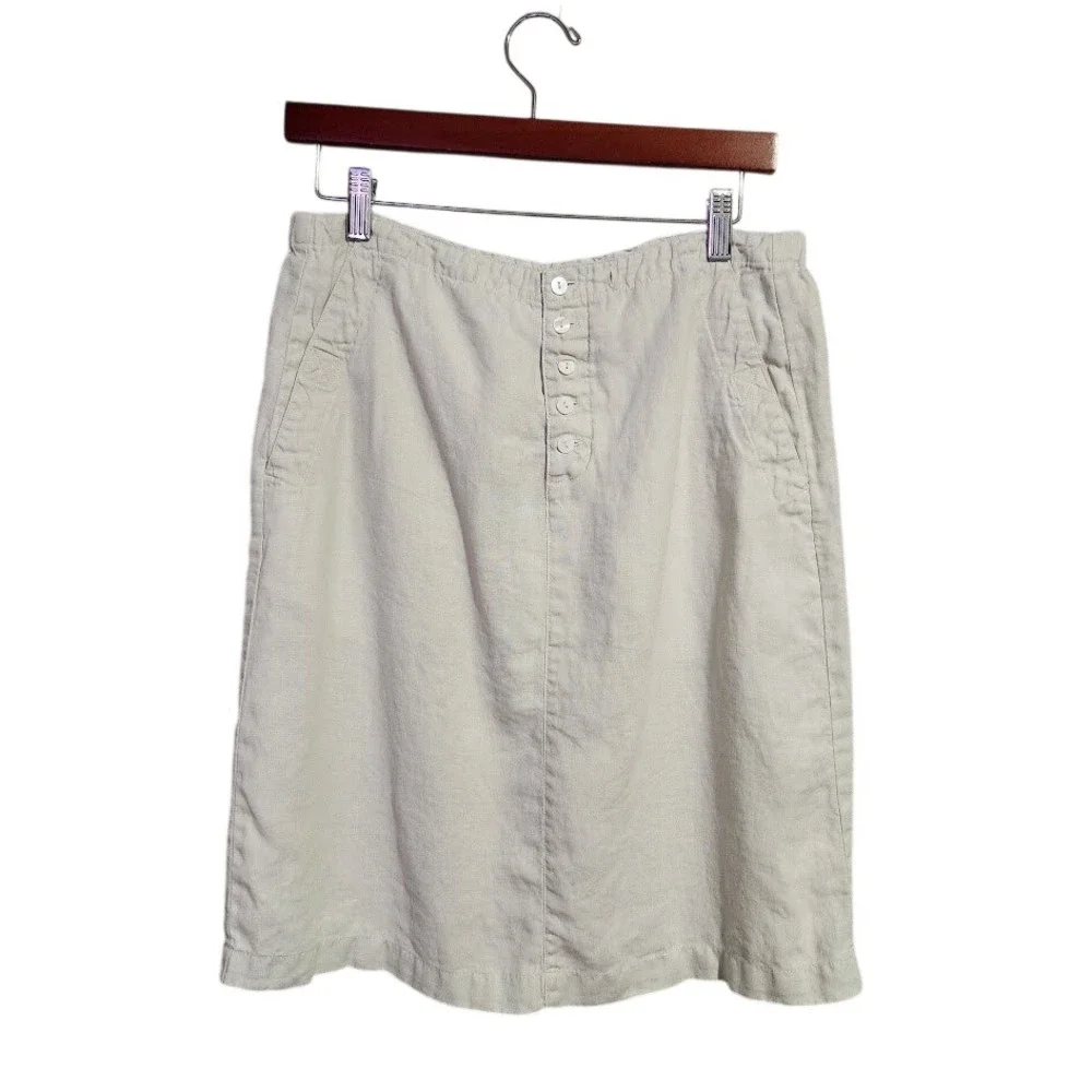 EDDIE‎ BAUER Vintage Linen Mini Skirt Minimalist Coastal Y2K 4